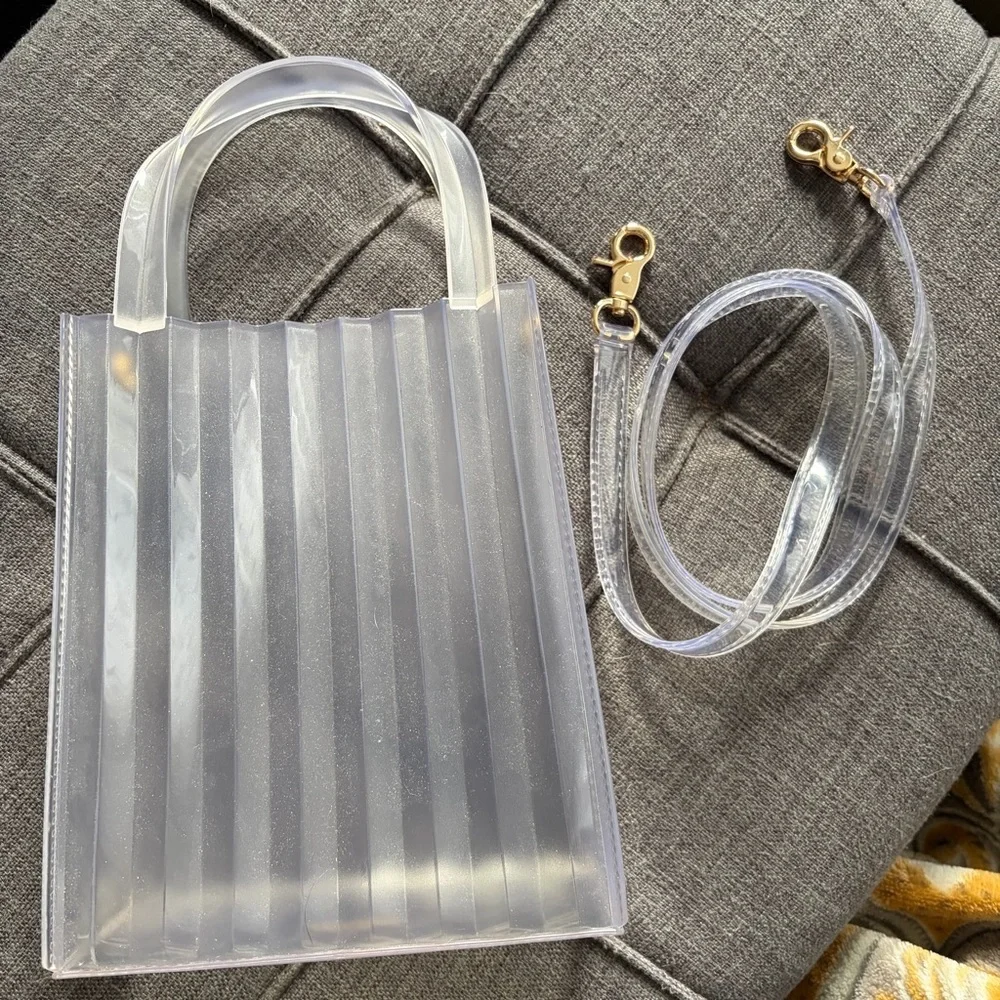 Forever 21 Clear Ribbed PVC Tote with Detachable Strap - Picture 10 of 10